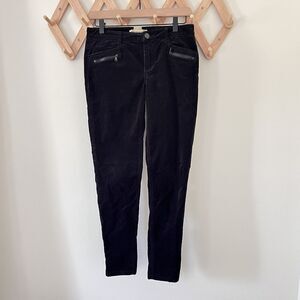 Democracy Corduroy Pants Black Skinny Zipper Pocket Cotton Blend - Size 4